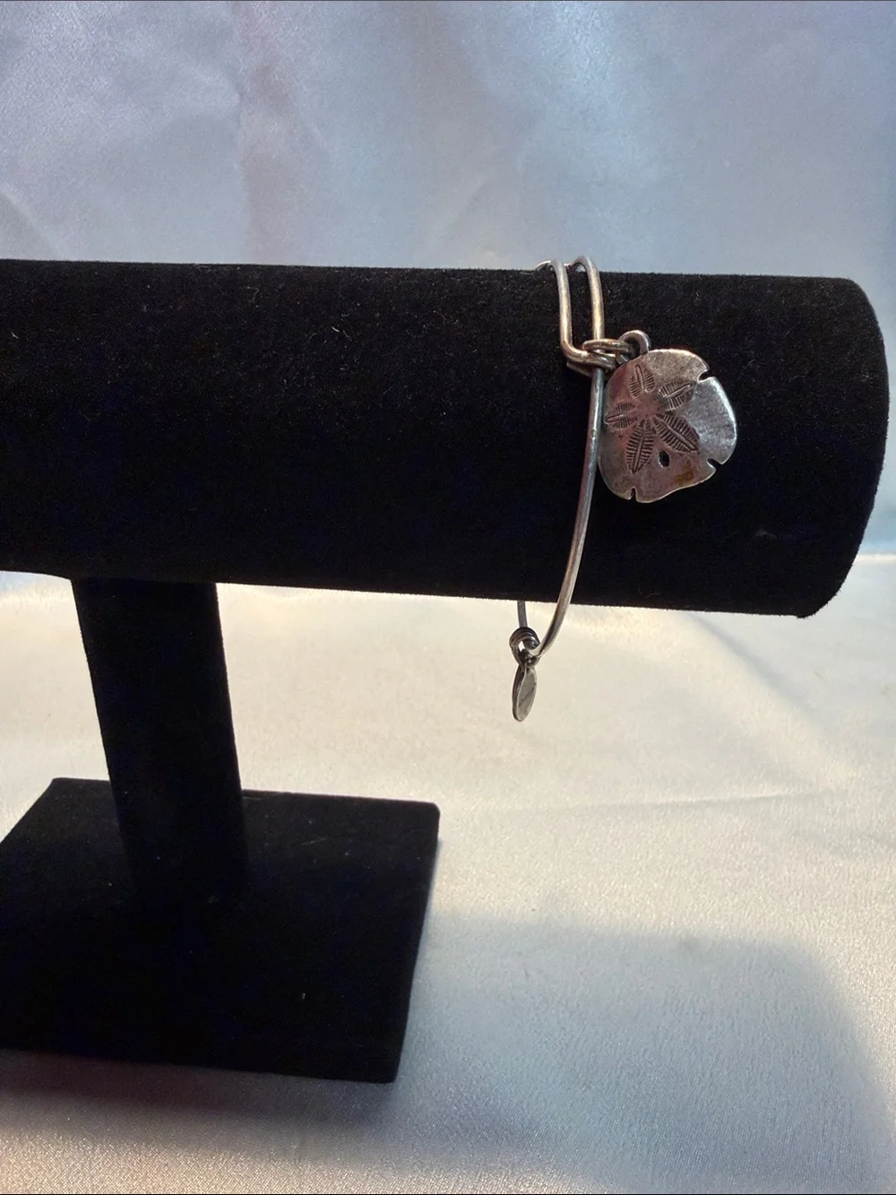 Alex and Ani Silver Sand Dollar Charm Bangle Bracelet